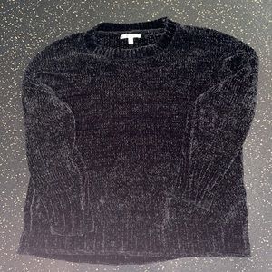 Black velvet sweater